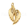 Brass Micro Pave Cubic Zirconia Pendants X-ZIRC-P060-23G-2