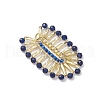 Bohemia Style Glass Seed Beaded Oval Pendants PALLOY-MZ00559-3