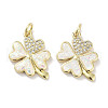 Brass Micro Pave Clear Cubic Zirconia Pendants KK-L213-023G-1