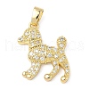 Brass Micro Pave Cubic Zirconia Pendants ZIRC-I356-01G-01-1