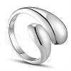 SHEGRACE Rhodium Plated 925 Sterling Silver Cuff Rings JR785A-1