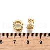 Brass Micro Pave Cubic Zirconia European Beads KK-C106-19G-2