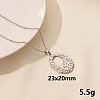 304 Stainless Steel Hollow Round Pendant Necklaces FU6316-9-1
