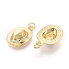 Brass Micro Pave Cubic Zirconia Cross Pendants ZIRC-T016-05G-2