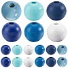 SOFPLATE 180Pcs 6 Colors Painted Natural Wood Beads WOOD-SP0001-08C-1