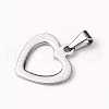 Tarnish Resistant 304 Stainless Steel Open Heart Pendants STAS-I127-030P-2