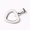 304 Stainless Steel Open Heart Pendants STAS-I127-030P-2