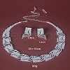 Wing Brass Crystal Rhinestone Chain Necklaces & Stud Earrings Sets FS-WG98015-01-3