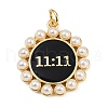 Brass Enamel Pendants KK-S526-12G-B-1