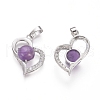 Natural Amethyst Pendants G-L512-O15-2