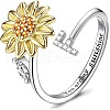 Adjustable Brass Rhinestone Rotating Cuff Rings FS-WG5B177-06-1