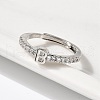 S925 Sterling Silver Adjustable Letter Rings for Women RJEW-M068-01P-B-4