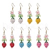 Flower 304 Stainless Steel Glass Seed Beads Dangle Earrings EJEW-MZ00470-2