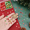  200Pcs 10 Color Two Tone 2-Hole Striped Seed Beads SEED-PH0001-54-3