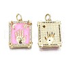 Brass Micro Pave Clear Cubic Zirconia Pendants ZIRC-S067-007-NR-3