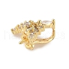 Brass Micro Pave Clear Cubic Zirconia Hoop Earring Findings KK-D369-03G-2
