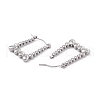 Non-Tarnish 304 Stainless Steel Beaded Trapezoid Hoop Earrings for Women EJEW-B018-04P-2