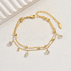 Cute and Sweet Brass Clear Glass Star Pendant Anklets for Women IN3694-3