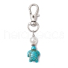 Sea Turtle Synthetic Howlite & Turquoise Pendant Decorations HJEW-JM02381-4