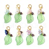 Leaf Acrylic & Flower Resin Pendant Decorations HJEW-JM02784-2