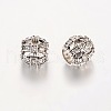 Antique Silver Plated Alloy Rhinestone European Beads MPDL-K004-04-1