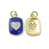 Real 18K Gold Plated Brass Micro Pave Clear Cubic Zirconia Pendants KK-E068-VB446-1-1
