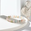 Natural Morganite & Rose Quartz & Lava Rock Braided Bead Bracelets Set for Girl Women BJEW-JB06972-02-6