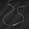 925 Sterling Silver Twisted Bar Link Chain Necklaces NJEW-H056-01A-P-3