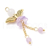 8Pcs 8 Colors Natural Dyed Malaysia Jade & Glass Beaded Angel Pendants PALLOY-JF03986-4