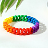 Rainbow Color Pride Flag Silicone Wristband Bracelet RABO-PW0001-042B-1