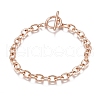 Unisex 304 Stainless Steel Cable Chain Bracelets X-BJEW-P245-39RG-1