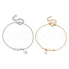 2Pcs 2 Colors Brass Cable Chain Bracelets BJEW-JB11598-2