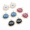 Rack Plating Printed Alloy Pendants ENAM-Q445-012-NR-1