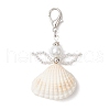 Angel Clam Shell Pendant Decoration HJEW-MZ00246-02-3