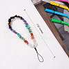 Natural & Synthetic Gemstone Chips Cell Phone Lanyard Wrist Strap HJEW-SW00018-06-2