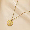 304 Stainless Steel Disc with Embossed Constellation Pendant Necklaces WG3413F-05-1