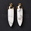 Natural & Synthetic Mixed Gemstone Pointed Pendants G-C023-12-5