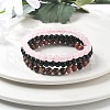 3Pcs 3 Style Natural Rhodonite & Black Agate & Rose Quartz Round Beaded Stretch Bracelets Set PW23030761414-3