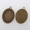 Vintage Tibetan Style Alloy Pendant Cabochon Bezel Settings X-TIBEP-M018-105AB-NF-2