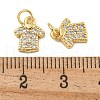Rack Plating Brass Micro Pave Clear Cubic Zirconia Charms KK-U030-20G-3