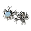 Dual-use Items Alloy Pave Jet Rhinestone Spider Brooch JEWB-C026-07F-AS-2