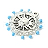 Alloy Glass Seed Beaded Pendants PALLOY-MZ00304-4