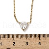 304 Stainless Steel Crystal Cubic Zirconia Triangle Pendant Necklaces for Women NJEW-Z064-02G-5
