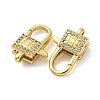 Brass Clear Cubic Zirconia Lobster Claw Clasps KK-Z078-43G-2