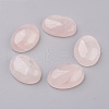 Natural Rose Quartz Flat Back Cabochons G-G741-25x35mm-21-1