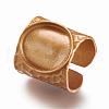 Cuff Brass Pad Finger Ring Settings KK-E703-01-2