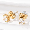 304 Stainless Steel Rhinestone Stud Earrings EJEW-G423-16G-01-1