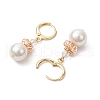 Mother's Day Jewellery Brass Shell Pearl Leverback Earrings EJEW-TA00616-4