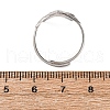 304 Stainless Steel Adjustable Open Cuff Statement Rings RJEW-C083-19P-04-5