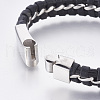 Leather Braided Cord Bracelets BJEW-E350-08B-4